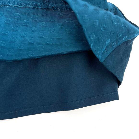 Club Monaco Blue Teal Square Neck Archmand Mini Dot Shift Dress Womens Size 6 - Picture 4 of 7